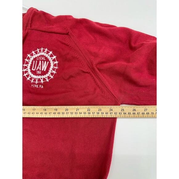 Mens Crown Club Sweater Size XL Red Embroidered Local UAW Union Auto Workers - Picture 9 of 12